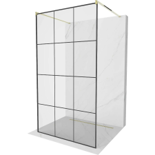 Mexen Kiotó Walk-in Zuhanyfal - 120x200 cm - Fekete/Arany kád, zuhanykabin