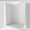 Mexen Kioto Walk-in zuhanyfal 130 x 200 cm, 8 mm vastag, kefélt nikkel - 800-130-101-97-09