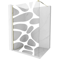 Mexen Kioto Walk-in Zuhanyfal - 130x200cm - 8mm Biztonsági Üveg - Arany Profil kád, zuhanykabin