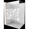 Mexen Kioto Walk-in zuhanyfal 140 x 200 cm, fehér minta 8 mm, csiszolt réz - 800-140-101-65-85