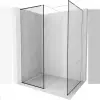 Mexen Kioto Walk-in zuhanyfal 150 x 120 cm, fekete minta, fehér - 800-150-202-20-70-120