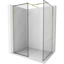 Mexen Kioto Walk-in zuhanyfal 160 x 90 cm, fekete minta, arany fényezett fürdőkellék