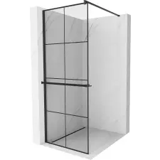 Mexen Kioto+ Walk-in Zuhanyfal - 70x200 cm - Fekete kád, zuhanykabin