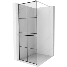 Mexen Kioto+ Walk-in Zuhanyfal - 90x200 cm - Fekete kád, zuhanykabin
