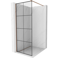 Mexen Kiotó Walk-in Zuhanyfal - 90x200 cm - Fekete/Rózsaarany kád, zuhanykabin