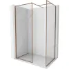 Mexen Kioto-XF Walk-in zuhanyfal kerettel 120 x 120 cm, áttetsző 10 mm, rózsaarany - 800-120-202-04-60-120-XF