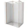 Mexen Kioto-XF Walk-in zuhanyfal kerettel 140 x 80 cm, átlátszó 10 mm, kefélt réz - 800-140-202-04-65-080-XF
