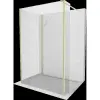 Mexen Kioto zuhanyfal Walk-in 95 x 90 x 30 cm, átlátszó, arannyal kefélt - 800-095-090-221-55-00-030