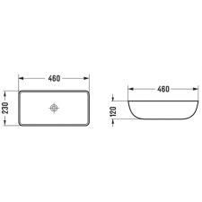 Mexen Klara munkalapi mosdó 46 x 23 cm, Fekete matt - 21564685 szaniter