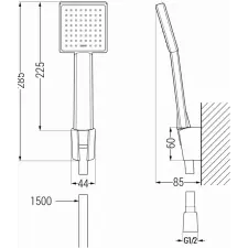 Mexen Libra R45 kád készlet, Fekete - 745103R45-70 fürdőkellék