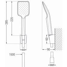 Mexen Libra R62 kád készlet, Króm - 745113R62-00 fürdőkellék