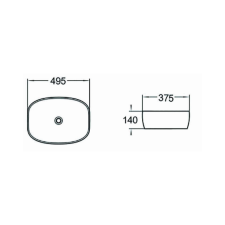 Mexen Lita munkalapi mosdó 49 x 37 cm, Fehér/Fekete - 22124907 szaniter