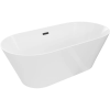 Mexen Luna Slim szabadon álló kád 170 x 75 cm, fehér, fekete túlfolyó - 52041707500-70
