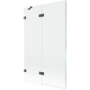 Mexen Lunar kétszárnyas balos fürdőkád paraván 110 x 150 cm, átlátszó, gun gray kefélt - 897-110-100-66-00-L
