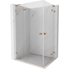 Mexen Lunar L Duo nyíló zuhanykabin 120 x 85 cm, átlátszó, csiszolt réz - 834L-120L-085P-65-00 kád, zuhanykabin