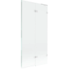 Mexen Lunar L fürdőkád paraván, kétszárnyú jobbos 90 x 150 cm, átlátszó, fehér - 897L-090-100-20-00-P