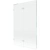 Mexen Lunar L fürdőkádparaván 2 szárnyú bal 110 x 150 cm, átlátszó, fehér - 897L-110-100-20-00-L