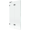 Mexen Lunar L Fürdőkádparaván, 2-szárnyú, balos, 90 x 150 cm, átlátszó, pisztolyszürke - 897L-090-100-95-00-L