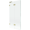 Mexen Lunar L kádparaván 2-szárnyú bal 90 x 150 cm, átlátszó, arany - 897L-090-100-50-00-L