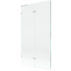 Mexen Lunar L kádparaván 2 szárnyú balos 100 x 150 cm, átlátszó, fehér - 897L-100-100-20-00-L