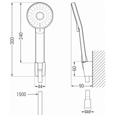 Mexen Lynx R40 fürdőkád csaptelep zuhanyteleppel, Arany - 74593R40-50 csaptelep