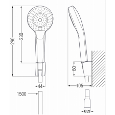 Mexen Milo R05 kád készlet, Króm - 71313R05-00 fürdőkellék