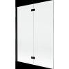 Mexen Mist 2-szárnyú bal oldali zuhanyparaván 130 x 150 cm, átlátszó, fekete - 8A9-130-002-70-00-L