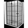 Mexen Mist-F Duo összecsukható zuhanykabin bal 120 x 110 cm, fekete rács, fekete - 8A6-120L-110P-70-77