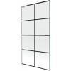 Mexen Next L egyoldalas fürdőkád paraván 100 x 150 cm, fekete minta, kefélt nikkel - 895-100-000-03-77-97