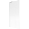 Mexen Next L kádparaván, 1-szárnyú, 80 x 150 cm, csíkos, gun metal - 895-080-000-03-09-95