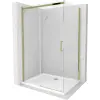 Mexen Omega szétcsúsztatható zuhanykabin 120 x 90 cm, átlátszó, arany + Flat zuhanytálca - 825-120-090-50-00-4010
