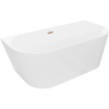 Mexen Oval Slim szabadon álló, fal melletti kád 170 x 80 cm, fehér, réz túlfolyó - 52661708000-65