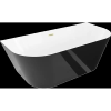Mexen Oval Slim szabadon álló fali kád 170 x 80 cm, fehér/fekete, arany szálcsiszolt túlfolyóval - 52661708075-55