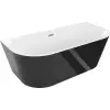 Mexen Oval szabadon álló fal melletti kád 140 x 75 cm, fehér/fekete, réz túlfolyó - 52671407575-65
