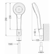 Mexen Pecos R05 kád készlet, Fekete - 72703R05-70 fürdőkellék
