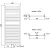 Mexen Pluton fürdőszobai radiátor 1200 x 500 mm, 493 W, arany - W106-1200-500-00-50