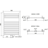Mexen Pluton fürdőszobai radiátor 800 x 600 mm, 476 W, fehér - W106-0800-600-00-20