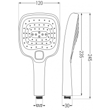 Mexen R-17 3 funkciós zuhanyfej, Króm/Fehér - 79517-02 csaptelep