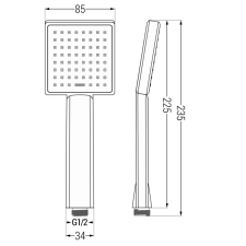 Mexen R-45 1 funkciós zuhanyfej, Króm - 79545-00 csaptelep
