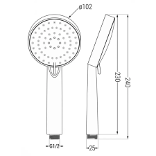 Mexen R-75 3 funkciós zuhanyfej, Króm - 79575-00 csaptelep