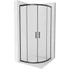 Mexen Rio 90 x 90 cm-es félköríves zuhanykabin, deres, fekete - 863-090-090-70-30