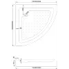 Mexen Rio félkör alakú zuhanykabin 70 x 70 cm, Sötétszürke, Arany + zuhanytálca Rio, Fehér - 863-070-070-50-40-4710