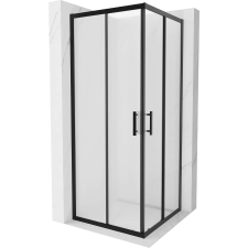 Mexen Rio Sarok Zuhanykabin - Tolóajtós - 80x80 cm - Fekete kád, zuhanykabin