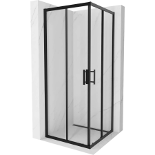 Mexen Rio Zuhanykabin - Tolóajtós - 80x80 cm - Fekete kád, zuhanykabin