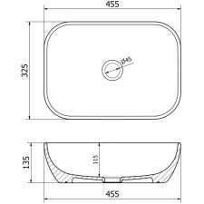 Mexen Rita munkalapi mosdó 45 x 32 cm, Fehér - 21084500 szaniter