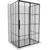 Mexen Rox-3S 3-falú, jobbra toló zuhanykabin 115 x 95 cm, fekete rácsos, fekete - 8C2-115-095-70-77-3S-P