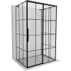 Mexen Rox-3S L 3-oldalas jobboldali tolóajtós zuhanykabin 115 x 100 cm, fekete rács, fekete - 8C2L-115-100-70-77-3S-P