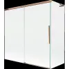 Mexen Rox L fürdőkád feletti paraván, 2-szárnyas, tolóajtós 160 + 75 x 150 cm, átlátszó, rózsaarany - 8C9L-160-075-60-00