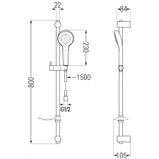Mexen Royo DF05 kád készlet, Fekete - 72203DF05-70 fürdőkellék