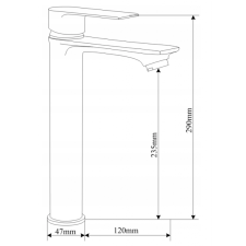 Mexen Royo magas mosdó csaptelep, Fekete - 72210-70 csaptelep